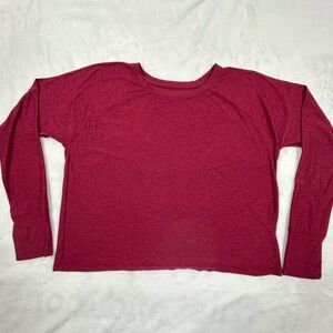 Beyond Yoga Lightweight Dreamer Top Small Pinkish Red Cropped Long Sleeves